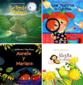 PACK DE 4 CUENTOS + CUADERNOS PARA COLOREAR: LOS TESOROS DE CYNTH - ADELFONSU (ESPEJO, LUIS MIGUEL)