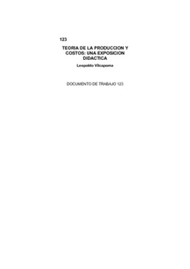 TEORÍA DE LA PRODUCCIÓN Y COSTOS: UNA EXPOSICIÓN DIDÁCTICA