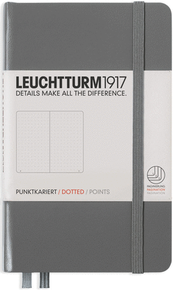 NOTEBOOK POCKET (A6) HARDCOVER, 185 NUMBERED PAGES, DOTTED, ANTHRACITE