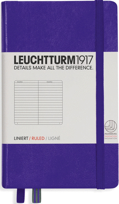 NOTEBOOK POCKET (A6) HARDCOVER, 185 NUMBERED PAGES, RULED, PURPLE