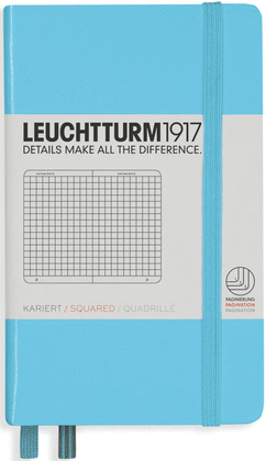 NOTEBOOK POCKET (A6) SQUARED, HARDCOVER, 187 NUMBERED PAGES, ICE BLUE