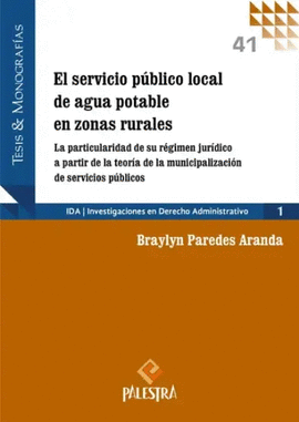 EL SERVICIO PÚBLICO LOCAL DE AGUA POTABLE EN ZONAS RURALES