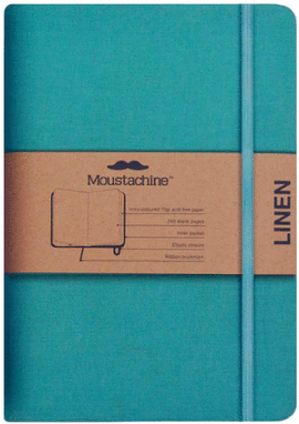 MOUSTACHINE CLASSIC LINO VERDE AGUA. MEDIANO EN BLANCO