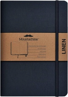 MOUSTACHINE CLASSIC LINO HARDCOVER NEGRO LINED MEDIUM