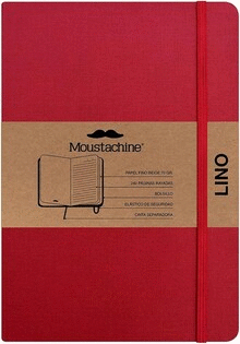 MOUSTACHINE CLASSIC LINEN HARDCOVER CLASSIC ROJO LINO MEDIUM