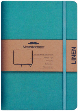 MOUSTACHINE CLASSIC LINO VERDE AGUA. POCKET RAYADO