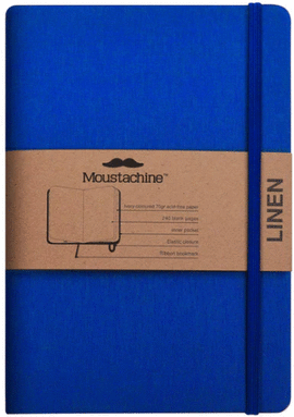 MOUSTACHINE CLASSIC LINO AZULINO. POCKET EN BLANCO